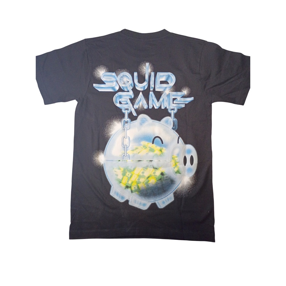 Market x Netflix Squid Game PacSun T-Shirt Black Piggy Bank Graphic Small NWT - Picture 2 of 7